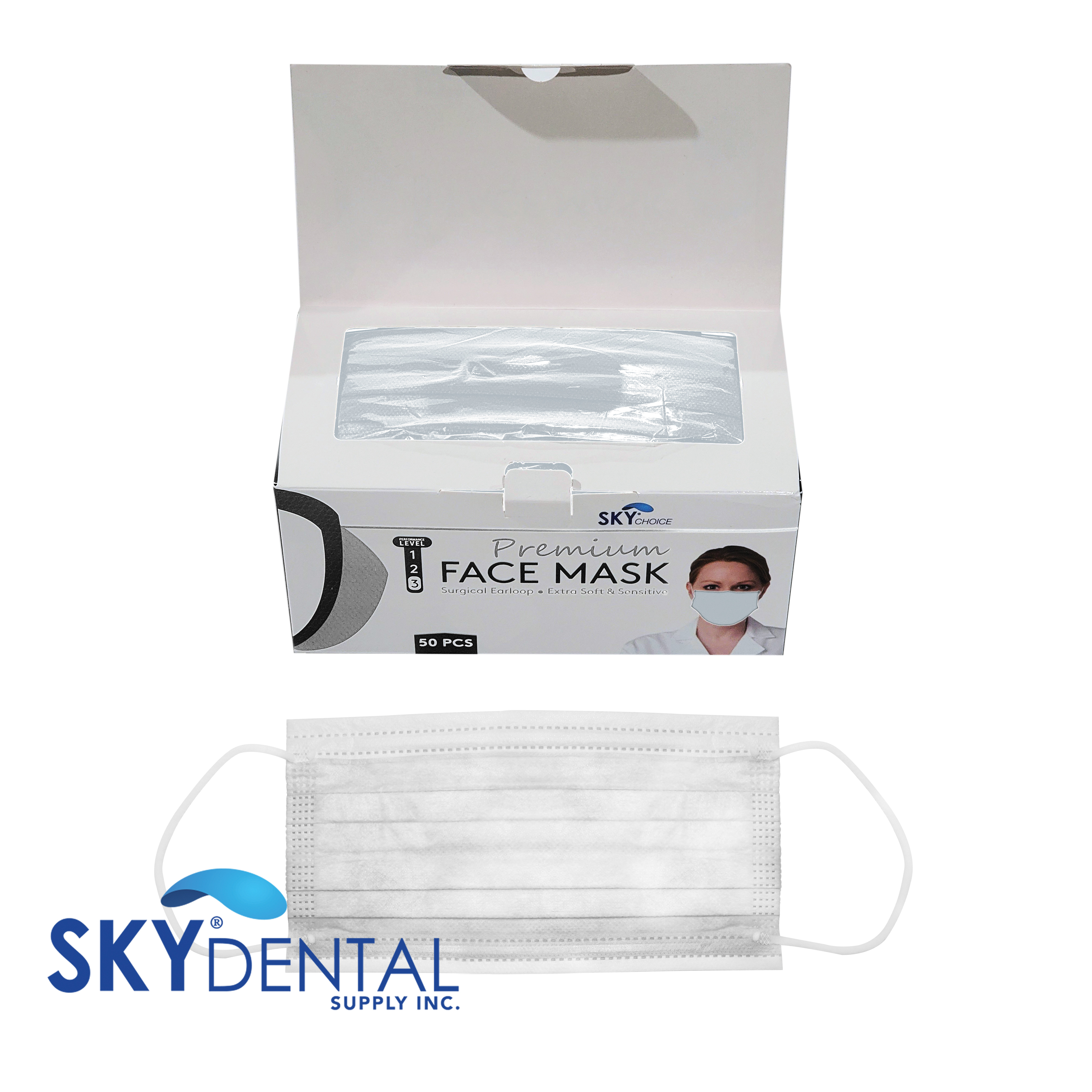 50 Blue Disposable 3-Layer FACE MASKS Protective Covers Germs PPE