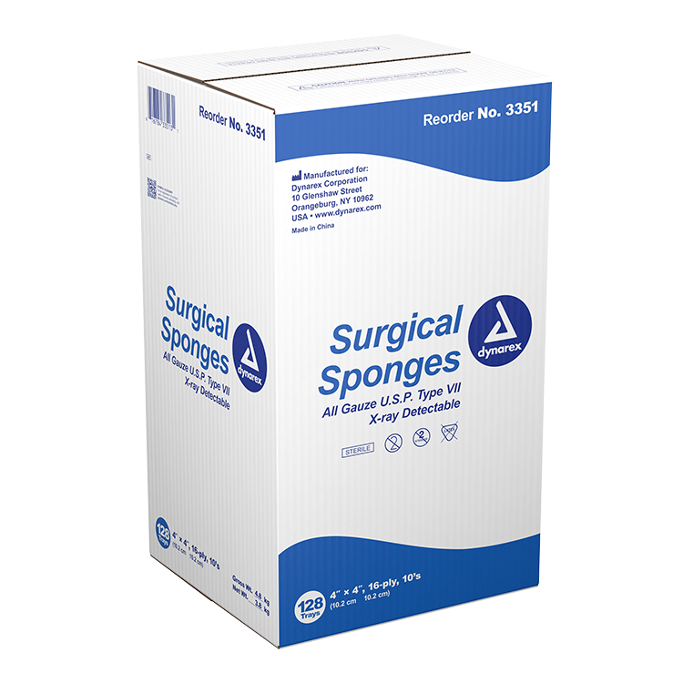 X-Ray Detectable Gauze Sponge, Sterile, 4