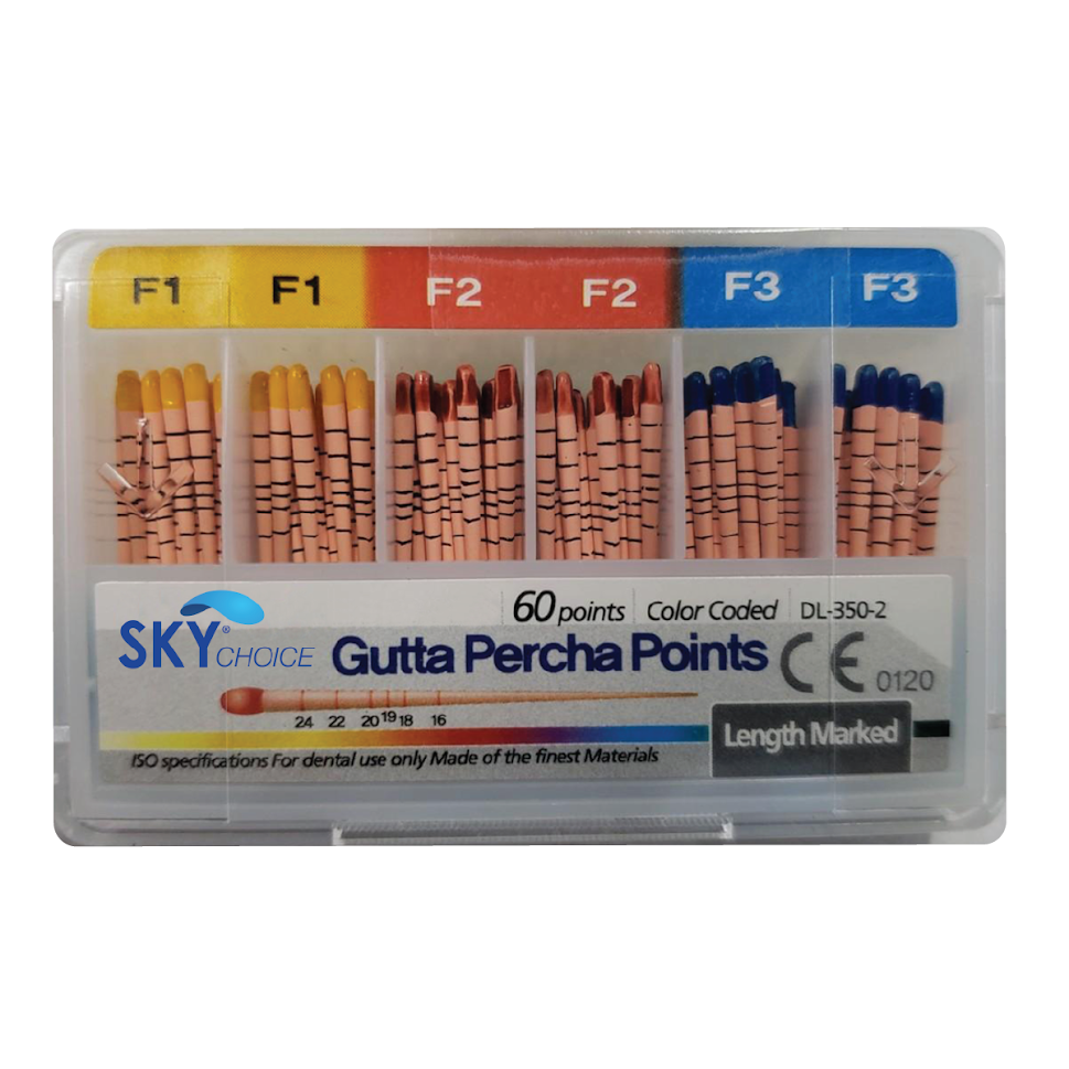 Meta Gutta Percha Points – Length Marked, Assorted Pack F1-F3, Endodontic Use