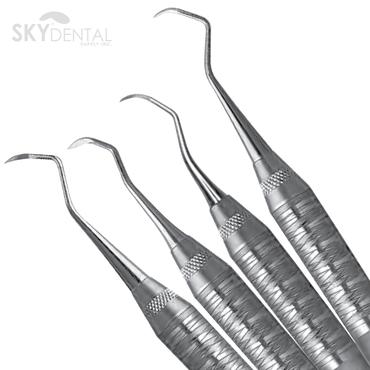 Hu-Friedy #204S Posterior Sickle Scaler – #7 Satin Steel Handle – Dental Instrument