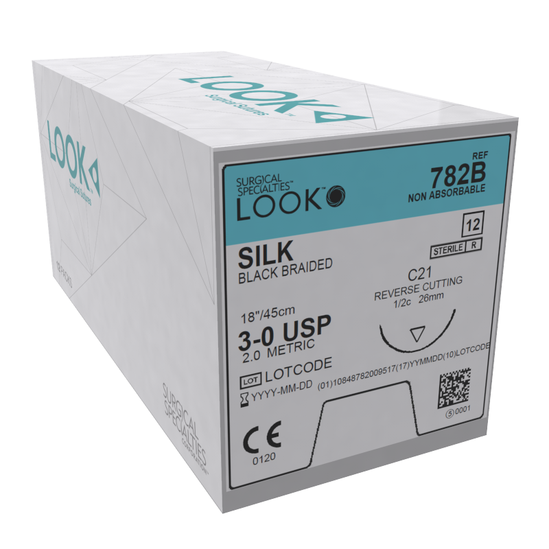120 Folien Seide, Silk USP 4-0, 45cm, 1/2 Kr. 26mm schneidend chir