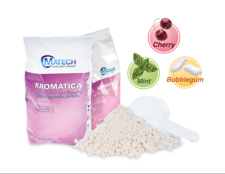 Kromopan 1lb Color-Change Alginate Dental Impression Material - Mint Flavor, Fast Set
