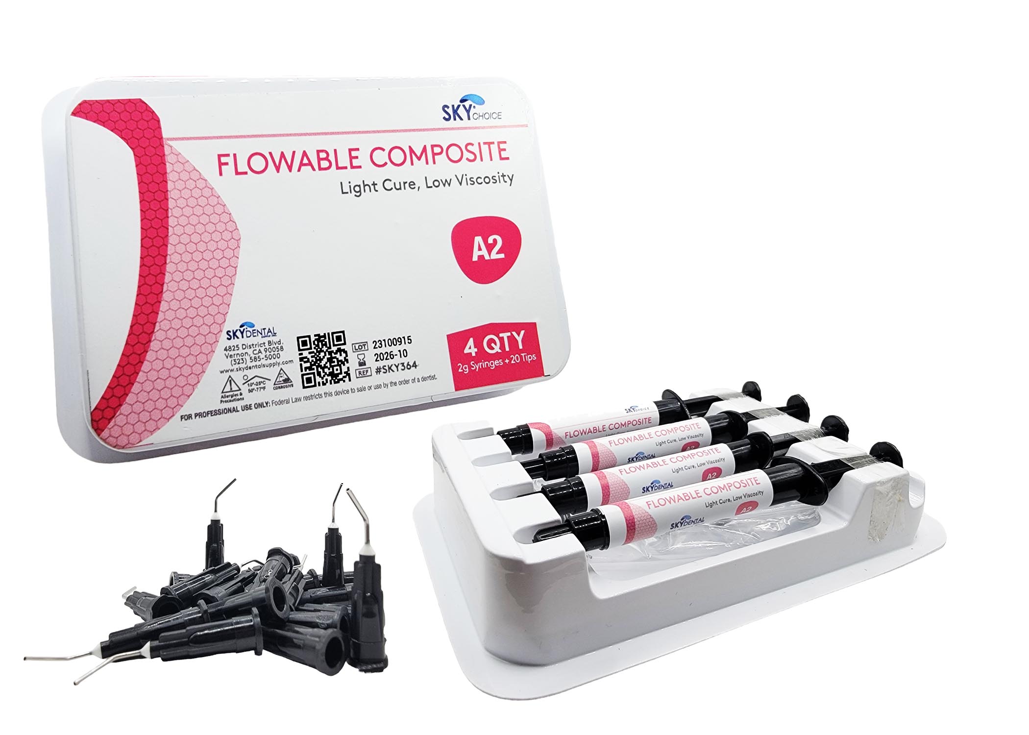 Vericom DenFil Flow Flowable Composite Kit – A3 – 4x2g Syringes + 20 Tips – FR102-C000