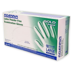 Gloves Gold Latex Exam Gloves Powder-Free (Adenna)