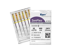 ZenFlex NiTi Rotary Shaping Files .04-25 mm Length  6/Pkg  (KerrRotary)