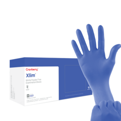 Xlim Powder Free Nitrile Exam Gloves, Dark Blue 100/Box (Cranberry)