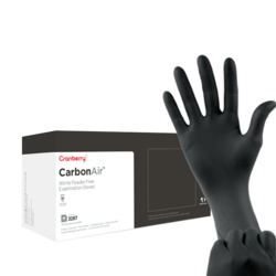Carbon Air Nitrile Exam Gloves Powder Free, Black 300/Box