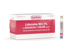 Lidocaine HCl 2% Epinephrine Cook-Waite 1.7ml 50/box 