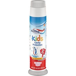 Aquafresh Kids Three Stripe Pump Fluoride Toothpaste, Bubble Mint flavor, 4.6 oz. tube, 24/cs #00303P