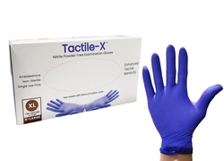 Gloves Nitrile Powder Free Textured Cobalt Blue (Tactile-X)