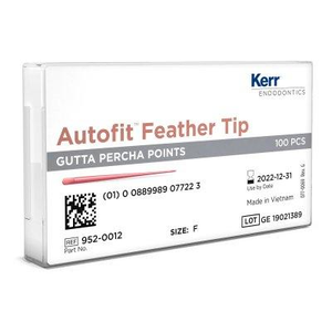 Autofit Feathered Tip Gutta Percha Points Nonstandard, 100/Pkg (SybronEndo)