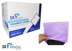 Head Rest Covers Tissue/Poly (Sky Choice)