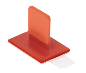 ­­­EzAim Disposable Adhesive, Cushioned Sensor Bite Tab Holders, Red 100/Pkg (Pac-Dent)