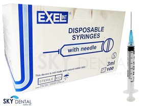 Syringe Needle Combination Luer Lock Tip (LL) 3cc, 100/Pkg (Exel)
