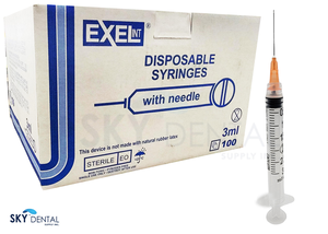 Luer Lock Syringe/Needle 3cc 25gx1 (100)