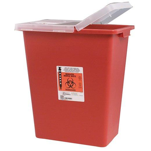 Sharps Container, 8 Gal Red Hinged lid