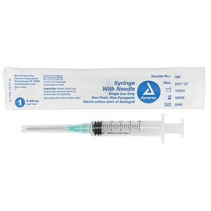 Luer Lock Syringe Non-Safety With Hypodermic Needle, 100/Bx  (Dynarex)