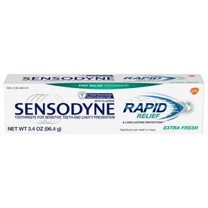 Sensodyne Rapid Relief Toothpaste, Extra Fresh, 3.4 oz. tube, 6/pkg, 2 pkg/cs (12 tubes total)