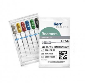 Reamers Plastic Handle Standard Color Coded 6/Pkg 25mm (SybronEndo)