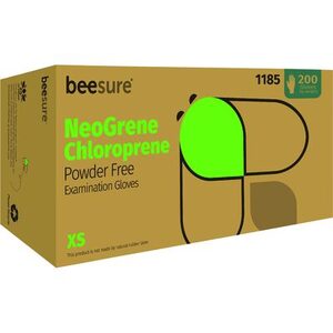 Neogrene Chloroprene Powder Free Exam Gloves, 200/Pkg (BeeSure)