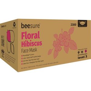 Mask Earloop Level 3 with Floral Design 50/Box (BeeSure)