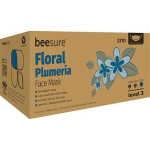 Mask Earloop Level 3 with Floral Design 50/Box (BeeSure)