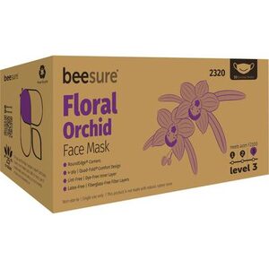 Mask Earloop Level 3 with Floral Design 50/Box (BeeSure)