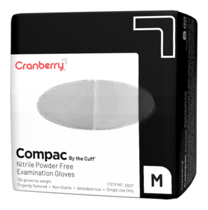 Cranberry Compac By the Cuff Nitrile Exam Gloves Powder Free, 100/Pkg