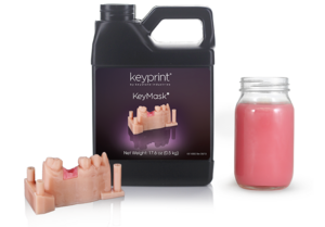 KeyMask Pink, 3D Resin For Printing Gingival Masks. , 17.6 oz (0.5kg) (Keystone)