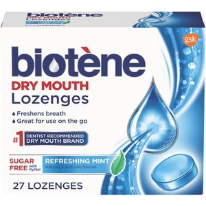 Biotene Dry Mouth Lozenges, Sugar-free w/Xylitol, Refreshing Mint flavor, 27 lozenges/bx, 12 bx/cs 