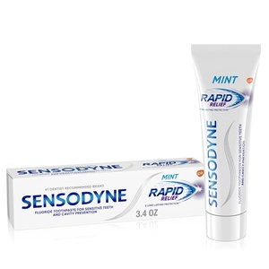 Sensodyne Rapid Relief Toothpaste, Mint, 3.4 oz. tube, 6/pkg, 2 pkg/cs (12 tubes total).