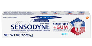 Sensodyne Sensitivity and Gum Toothpaste, Mint, 0.8 oz. tube, 36/cs