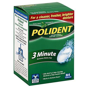 Polident 3-Minute Antibacterial Denture Cleanser, 84 tablets/box