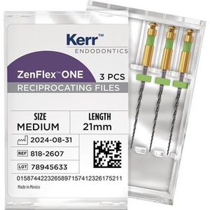 ZenFlexOne Reciprocating NiTi Files 21mm (Kerr Rotary)