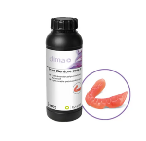 Dima Print Denture Base 2, 3D Resin Reddish Pink, 1000g Bottle (Kulzer)