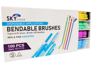 Bendable Brush Applicator Assorted (100) (Sky Choice)