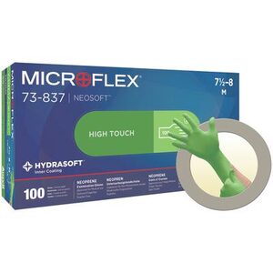 Neosoft Neoprene Exam Gloves Powder Free, 100/Pkg (Ansell)