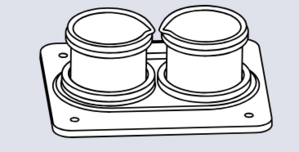 StatClean Double Beaker Holder W/Beaker And Covers (Scican)