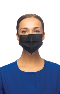 Mask Surgical W/Secure FitTM, Black, ASTM Level 3, 50/Box