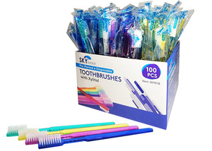 Toothbrushes Pre-Pasted Assorted Colors 100/Bx (SKY Choice)