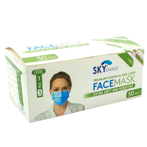 Mask Blue ASTM Level 3 (50/Box) (Sky Choice)