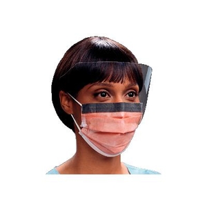 FLUIDSHIELD Level 3 Procedure Mask with SO SOFT* Lining, Wraparound Visor, Foam Band, Earloops, Orange 25/Pkg