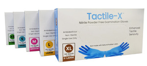 Gloves Nitrile Powder Free Textured Blue 100/Box 
