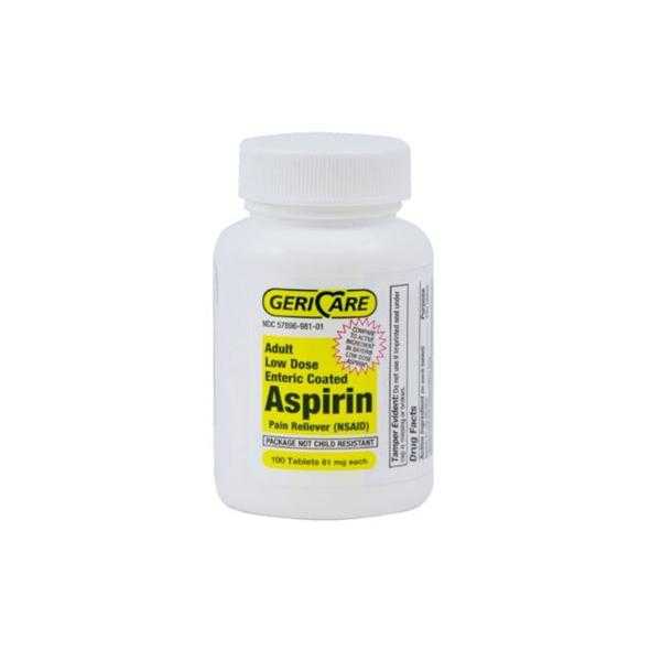 Aspirin 81mg EC Tablets 100/Bottle