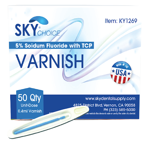 Fluoride Varnish W/ Xylitol 50/Box (Sky Choice)