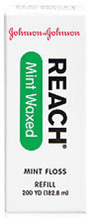 Johnson & Johnson Reach Mint Waxed Dental Floss Refill – 200 Yard Spool (Model 2733)