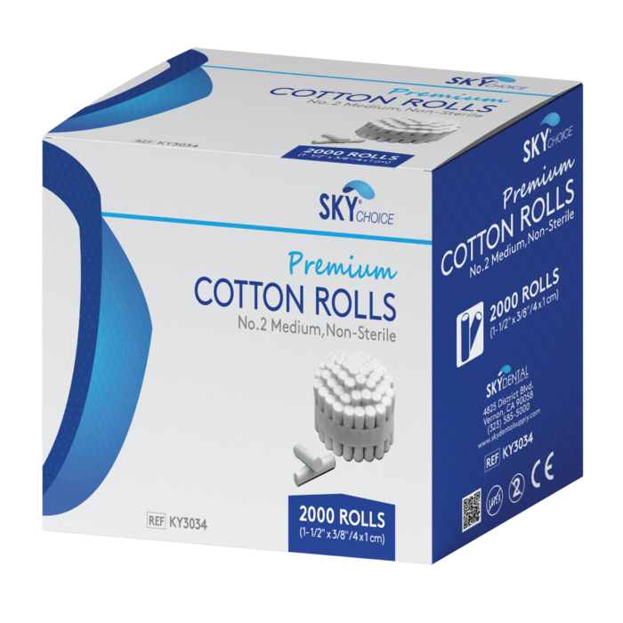 Cotton Rolls #2 Medium (2000/Case) Sky Choice Cotton Rolls #2 Medium (2000/Case) Sky Choice