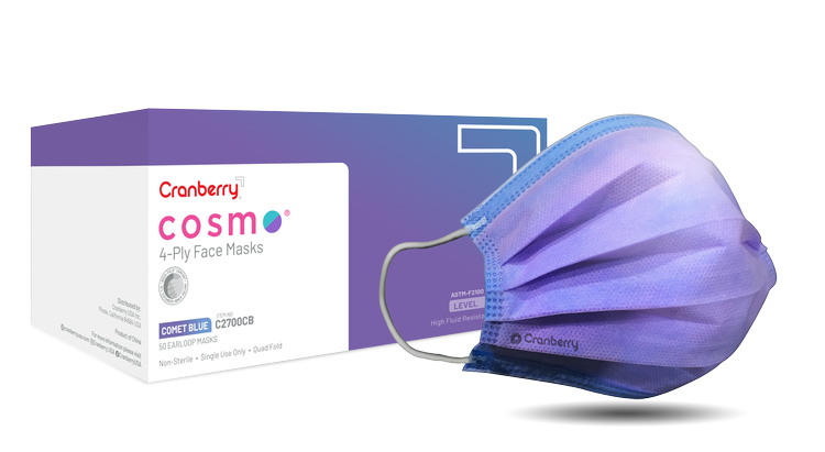 Cosmo Earloop Face Masks ASTM Level 3, 50/Pkg