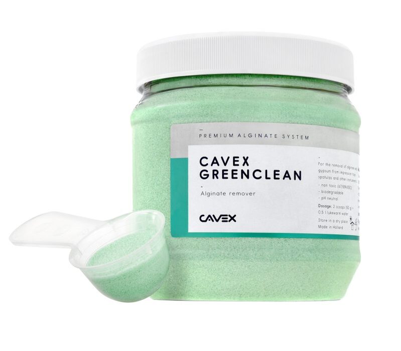Cavex GreenClean, Alginate Remover, Tray Adhesive 1kg Jar with Scoop (Cavex) Cavex GreenClean, Alginate Remover, Tray Adhesive 1kg Jar with Scoop (Cavex)