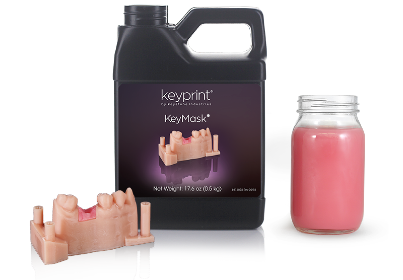 KeyMask Pink, 3D Resin For Printing Gingival Masks. , 17.6 oz (0.5kg) (Keystone) KeyMask Pink, 3D Resin For Printing Gingival Masks. , 17.6 oz (0.5kg) (Keystone)